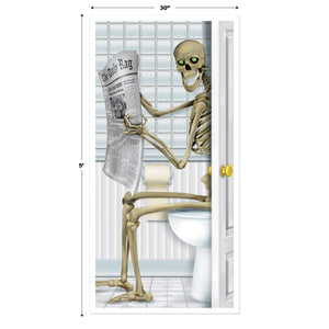 Bulk Halloween Party Skeleton Restroom Door Cover (Case of 12) by Beistle