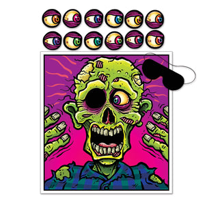 Halloween Pin The Eyeball On The Zombie Game - Bulk 24 Pack