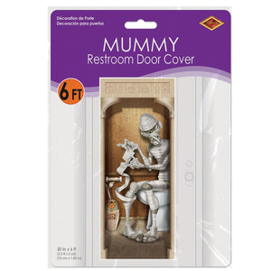 Beistle Mummy Restroom Door Cover (Pack of 12) - Halloween Party Decorations, Halloween Party Hanging Decorations