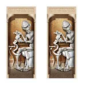 Beistle Mummy Restroom Door Cover (Pack of 12) - Halloween Party Decorations, Halloween Party Hanging Decorations