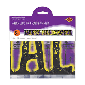 Bulk Metallic Happy Halloween Fringe Banner (Case of 12) by Beistle