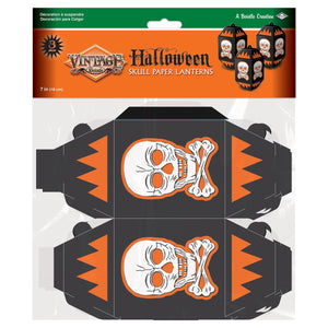 Bulk Vintage Halloween Skull Paper Lanterns (Case of 36) by Beistle