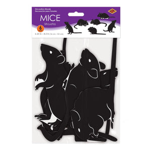 Beistle Mice Silhouettes - Halloween (6/Pkg) - Printed 2 Sides