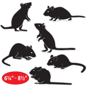 Beistle Mice Silhouettes - Halloween (6/Pkg) - Printed 2 Sides