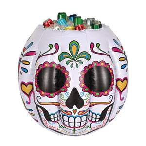 Beistle Inflatable Day of the Dead Sugar Skull Cooler - Holds Approx 48 Cans, 22 inch x 15.5 inch, 1/pkg, 6/case