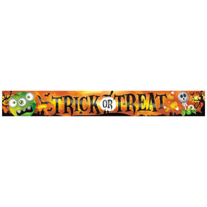 Halloween Metallic Trick Or Treat Banner - Bulk 12 Pack