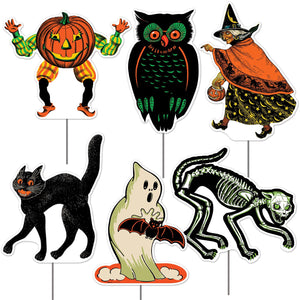 Plastic Vintage Halloween Yard Signs - Bulk/36 Yard Signs