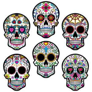 Day of the Dead Sugar Skull Cutouts - Bulk 72 Pack