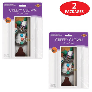 Beistle Creepy Clown Door Cover