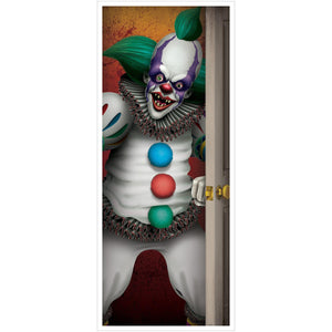 Halloween Creepy Clown Door Cover - Bulk 12 Pack