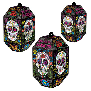 Foil Day Of The Dead Paper Lanterns - Bulk 36 Pack