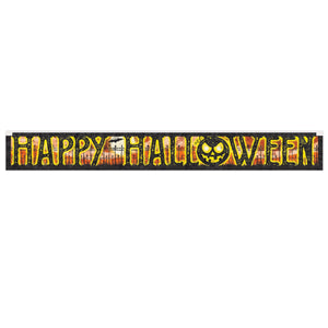 Metallic Happy Halloween Banner - Bulk 12 Pack