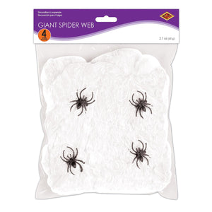 Halloween Giant Spider Web - white (2.1 Oz per Pack) - Bulk/12 Packs