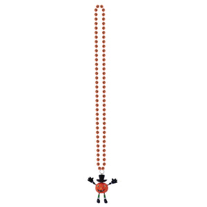 Beads Necklace w/Bobble J-O-L Man Medallion - Bulk 12 Pack