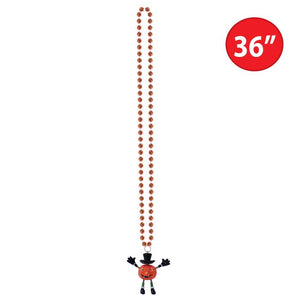 Beistle Bulk Beads Necklace w/Bobble J-O-L Man Medallion - 12 Pack