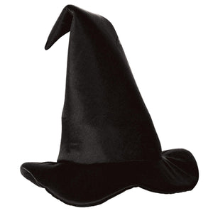 Halloween Satin-Soft Black Witch Hat - Bulk 12 Pack