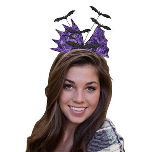 Beistle Bulk Glittered Bat Headband - 12 Pack