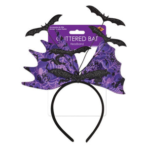 Beistle Bulk Glittered Bat Headband - 12 Pack