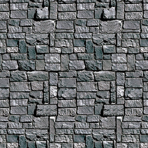 Halloween Party Stone Wall Backdrop (Case of 6)