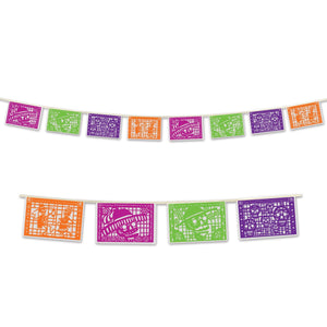 Day Of The Dead Picado Style Pennant Banner - Bulk 12 Pack