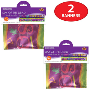 Beistle Day Of The Dead Metallic Banner Set