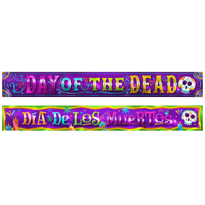 Day Of The Dead Metallic Banner Set - Bulk 12 Pack