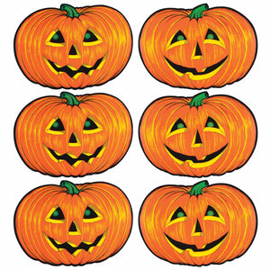 Halloween Jack-O-Lantern Cutouts - Bulk 72 Pack