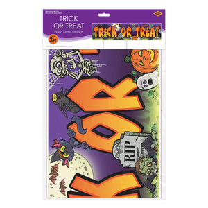 Beistle Plastic Jumbo Trick Or Treat Yard Sign