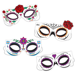 Day Of The Dead Half Masks - Bulk/48 Masks