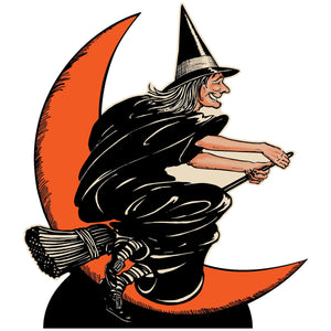 Vintage Halloween Witch/Moon Stand-Up Decoration - Bulk 4 Pack