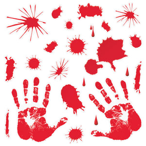 Halloween Bloody Handprint Clings - Bulk/276 Clings