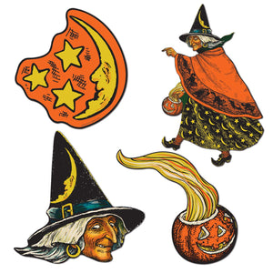 10.5 Inch Vintage Halloween Cutouts - Bulk 48 Pack