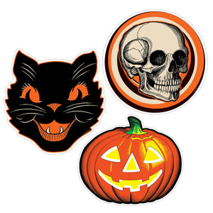 Plastic Vintage Halloween Cutouts - Bulk 36 Pack