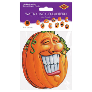 Beistle Mini Wacky Jack-O-Lantern Cutouts - Halloween Decor - 4 Inch