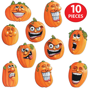 Beistle Mini Wacky Jack-O-Lantern Cutouts - Halloween Decor - 4 Inch