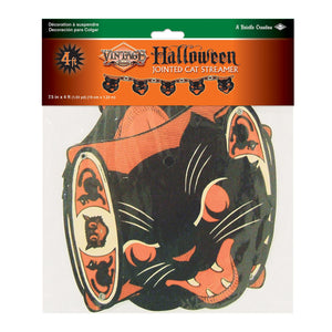 Bulk Vintage Halloween Jointed Cat Streamer (Case of 12) by Beistle