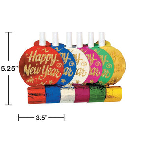 Bulk Pack of 12 New Year's Assorted Party Blowers