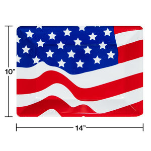 USA Flag Plastic Serving Tray (1/Pkg)