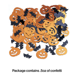 Bulk Pack of 3 Bats And Pumpkin Confetti, 0.5 oz/Pack