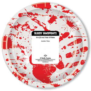 Bloody Handprints Plates (8/Pkg) by Beistle - Halloween Theme Decorations