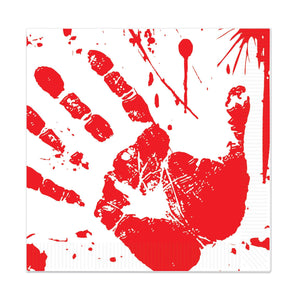 Halloween Bloody Handprints Luncheon Napkins - Bulk 192 Pack