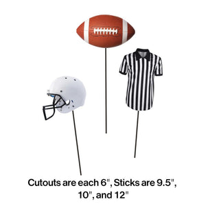 Bulk Pack of 6 Football Diy Centerpiece Sticks