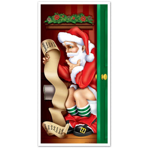 Christmas Santa Restroom Door Cover - Bulk 12 Pack