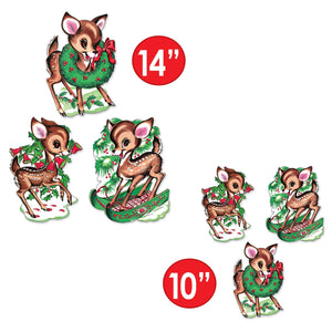 Bulk Vintage Christmas Reindeer Cutouts (Case of 72) by Beistle