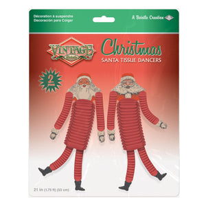 Bulk Vintage Christmas Santa Tissue Dancers (Case of 24) by Beistle