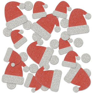 Christmas Santa Hat Deluxe Sparkle Confetti (0.5 Oz/Pkg) - Bulk/12 Packs