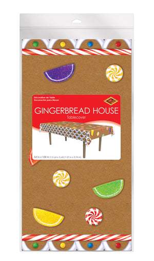 Bulk Gingerbread House Tablecover (Case of 12) by Beistle