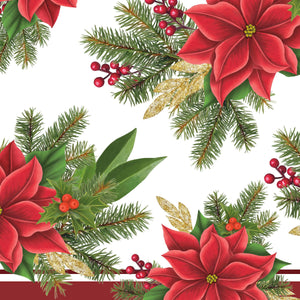 Bulk Poinsettia Tablecover (12 Pkgs Per Case) by Beistle