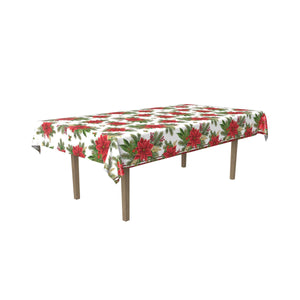 Bulk Poinsettia Tablecover (12 Pkgs Per Case) by Beistle