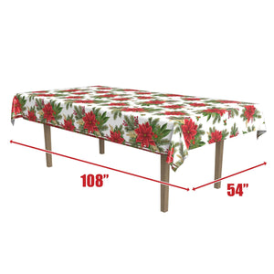 Bulk Poinsettia Tablecover (12 Pkgs Per Case) by Beistle